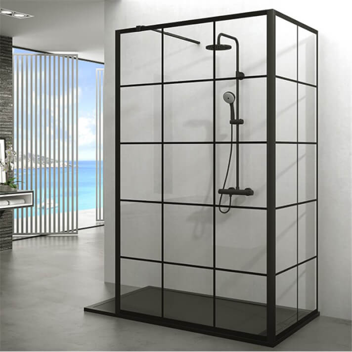 Mampara frontal panel fijo SCREEN BLACK CHESS ANGULAR GME