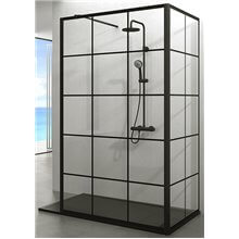 Mampara frontal panel fijo SCREEN BLACK CHESS ANGULAR GME