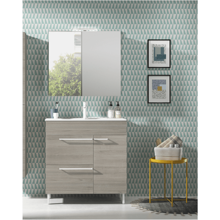 Mueble de ba&ntilde;o con lavabo cer&aacute;mico 80cm Confort Royo