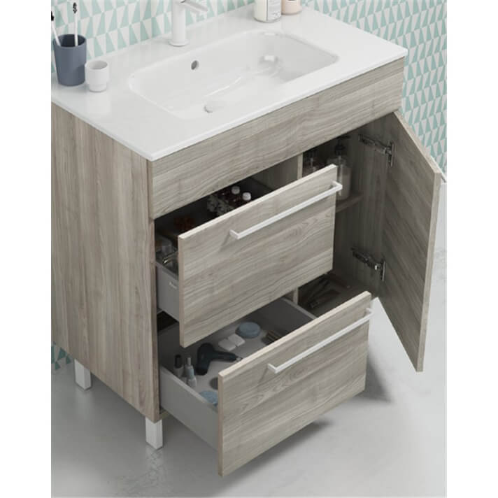 Mueble de ba&ntilde;o con lavabo cer&aacute;mico 70cm Confort Royo