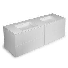 Mueble 4 cajones con lavabo de 2 senos 200 cm acabado mate Block COSMIC