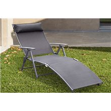 Tumbona reclinable de ratán con almohada Outsunny