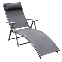 Tumbona reclinable de ratán con almohada Outsunny