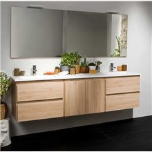 Mueble Life 4 cajones con módulo central 2 LAVABOS B10