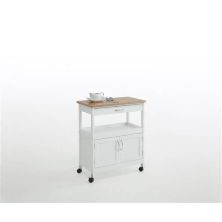 Carro de cocina 2 puertas blanco y madera