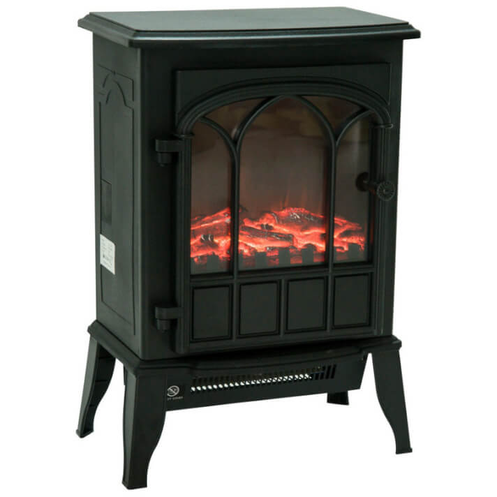 Chimenea el&eacute;ctrica negra con termostato Homcom