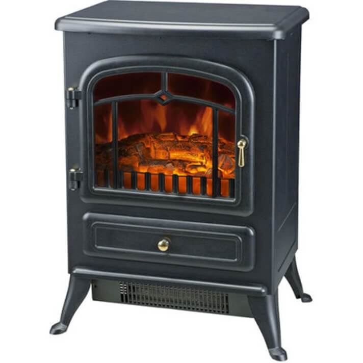 Chimenea el&eacute;ctrica vertical negra Homcom