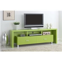 Mueble de televisón 2 cajones verde Iberodepot