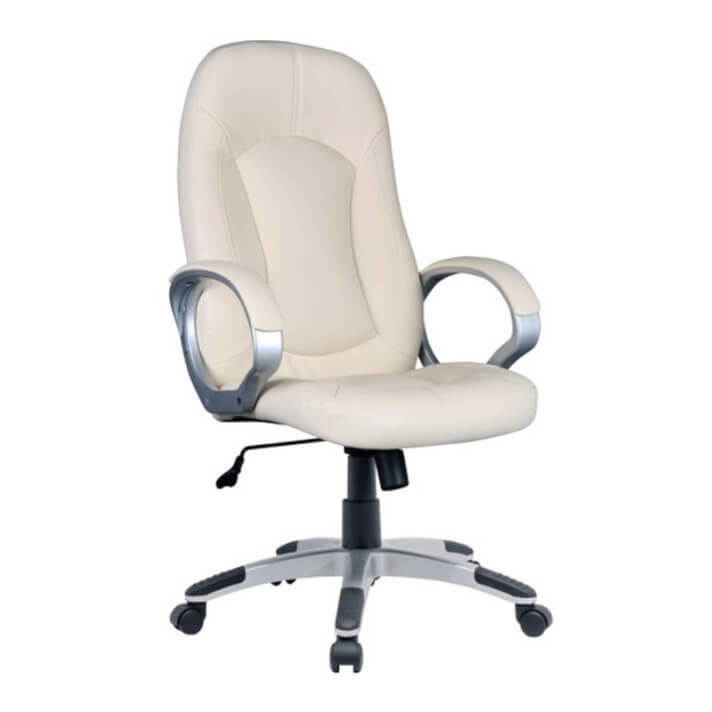 Silla despacho ruedas y reposabrazos POLIPIEL beige IberoDepot