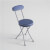 Taburete plegable acolchado azul IberoDepot
