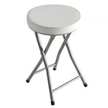 Taburete plegable acolchado bajo blanco IberoDepot