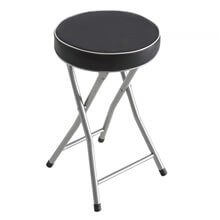 Taburete plegable acolchado bajo negro IberoDepot