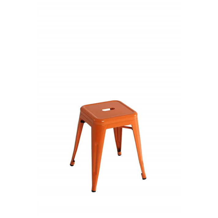 Taburete industrial bajo naranja IberoDepot