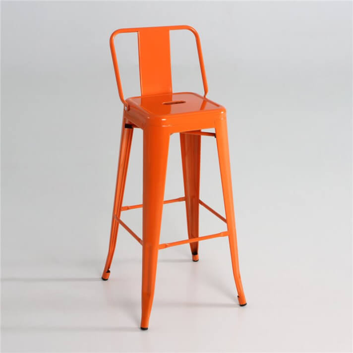 Taburete industrial alto respaldo naranja IberoDepot