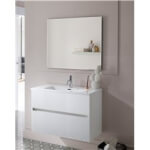 Pack mueble de baño blanco y lavabo Glass Line Sanchis
