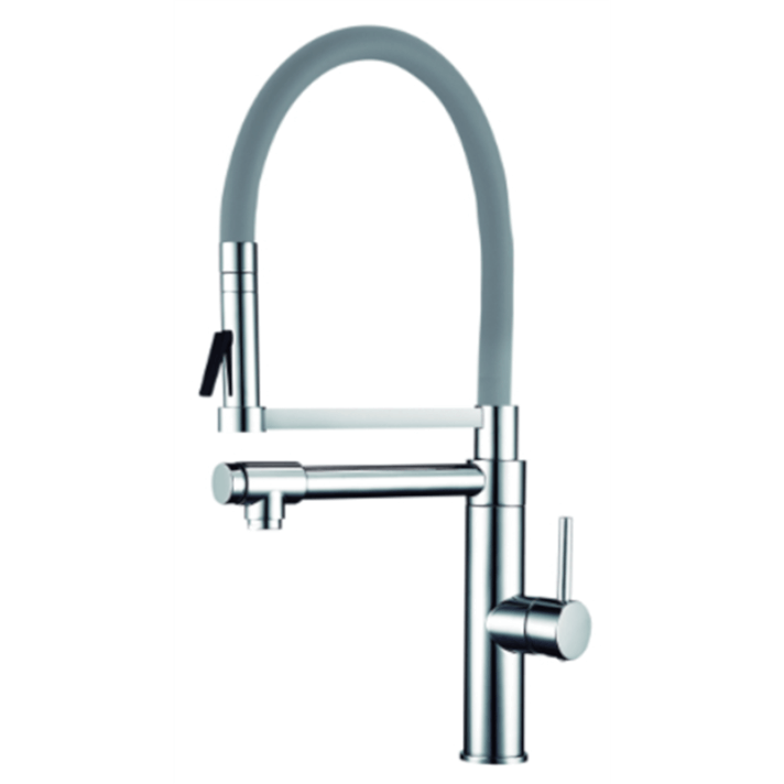 Grifo de fregadero gris con ca&ntilde;o Pilot K&auml;lla