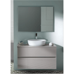Pack mueble de ba&ntilde;o Taupe y lavabo Glass Line Sanchis