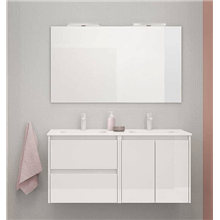 Mueble de baño 2 cajones 2 puertas con lavabo cerámico dos senos 120cm Sansa Royo