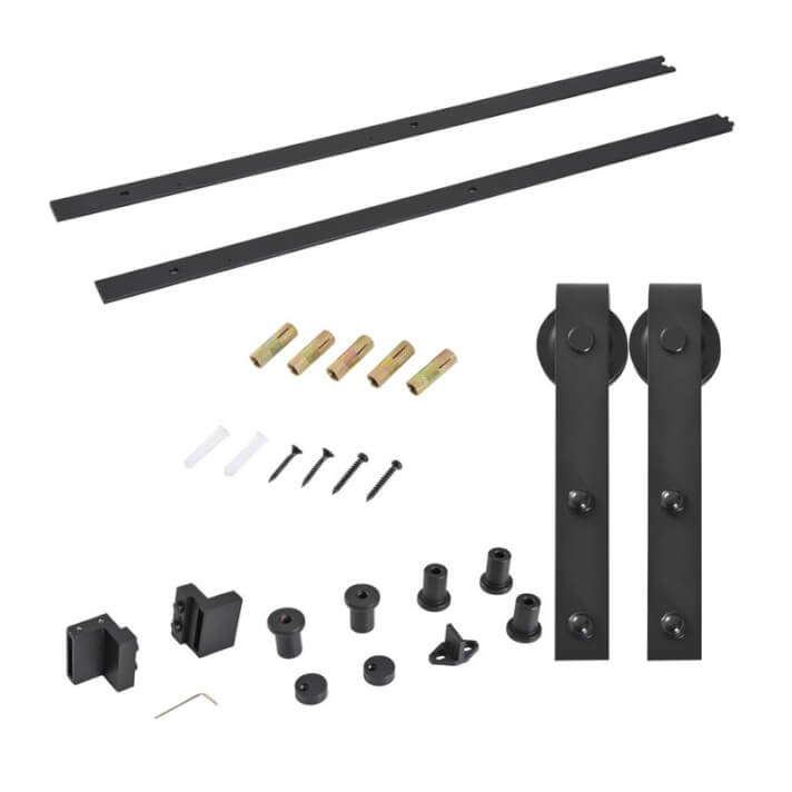 Kit de montaje de puertas correderas acero carbono Outsunny