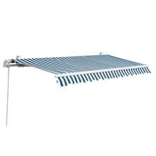 Toldo de pared plegable verde y blanco Outsunny