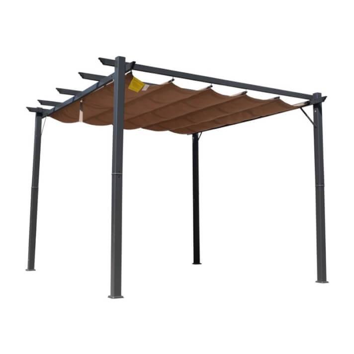 P&eacute;rgola de aluminio y poli&eacute;ster Outsunny
