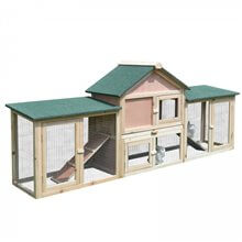 Conejera exterior extragrande de madera Pawhut