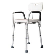 Taburete de baño regulable con respaldo Homcom
