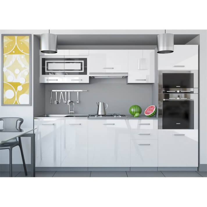 Cocina 240cm blanco brillo Paula Tarraco