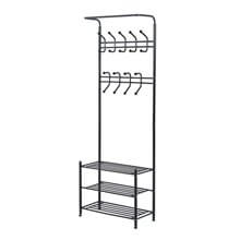 Mueble de recibidor metálico con perchero negro HomCom