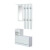 Mueble de recibidor blanco con espejo HomCom