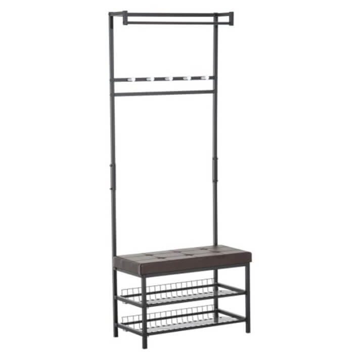 Mueble de recibidor con perchero y asiento HomCom