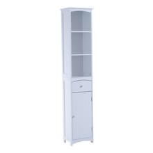 Columna de baño con estantes blanca HomCom