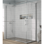Mampara angular 2 puertas correderas plata alto brillo Yoko Kassandra