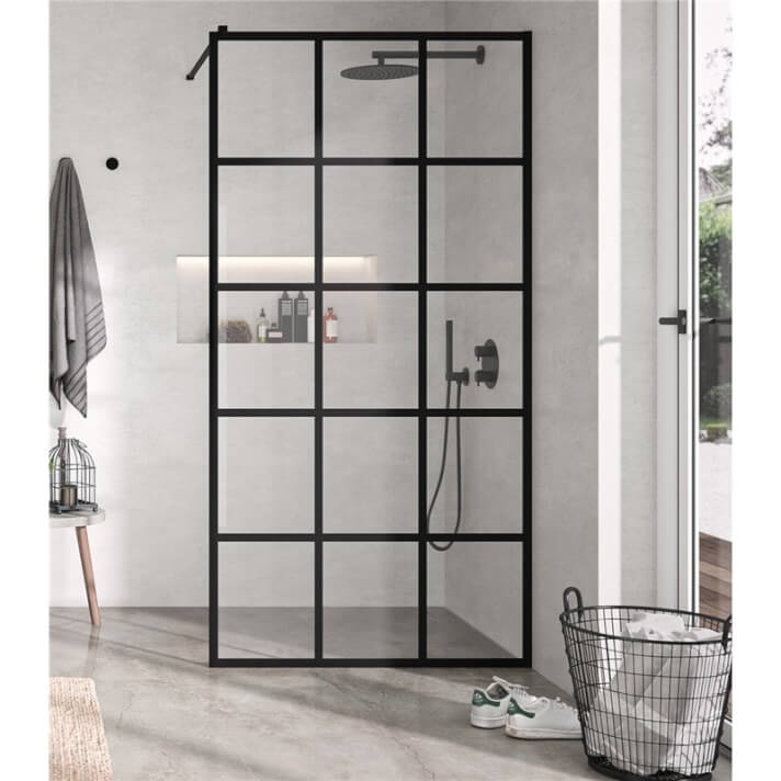 Panel fijo de ducha Fresh Negro Kassandra