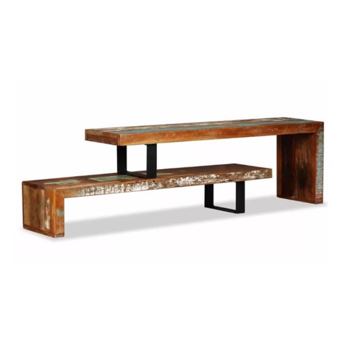Mueble de televis&oacute;n 2 partes ajustable reciclado VidaXL