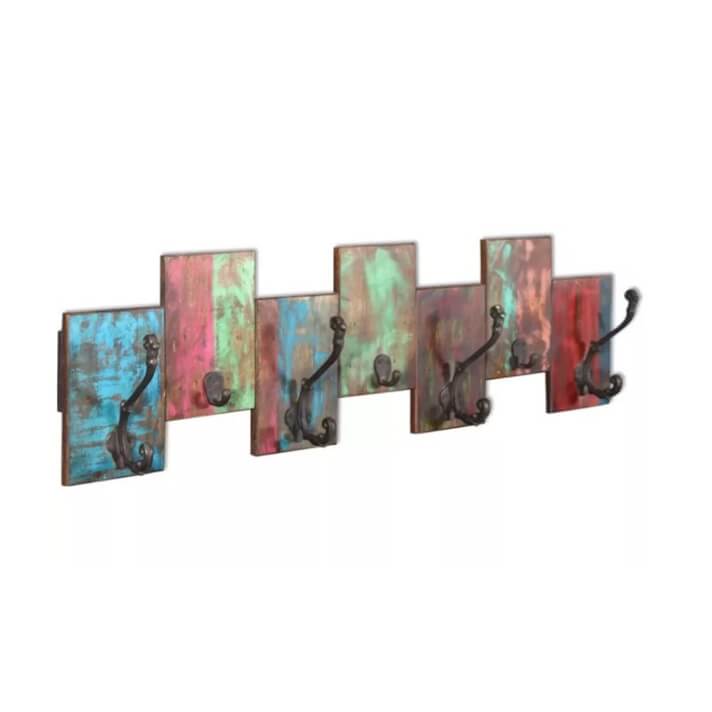 Perchero de pared madera reciclada VidaXL