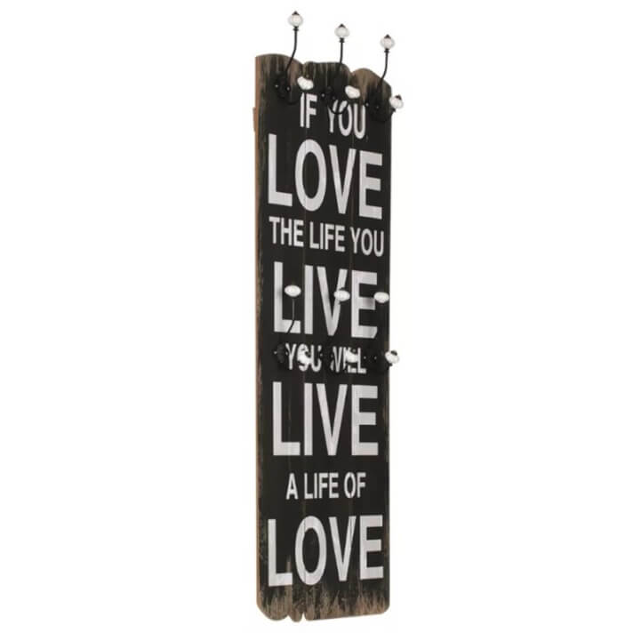 Perchero de pared frase ''Love Live'' VidaXL