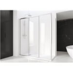 Mampara frontal corredera ED vidrio plata Profiltek