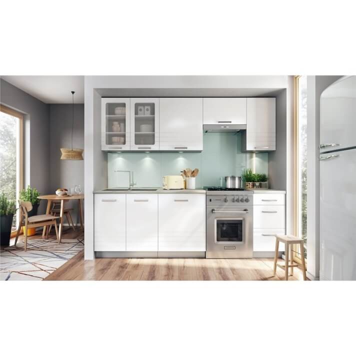 Cocina 240cm en blanco Brix Tarraco