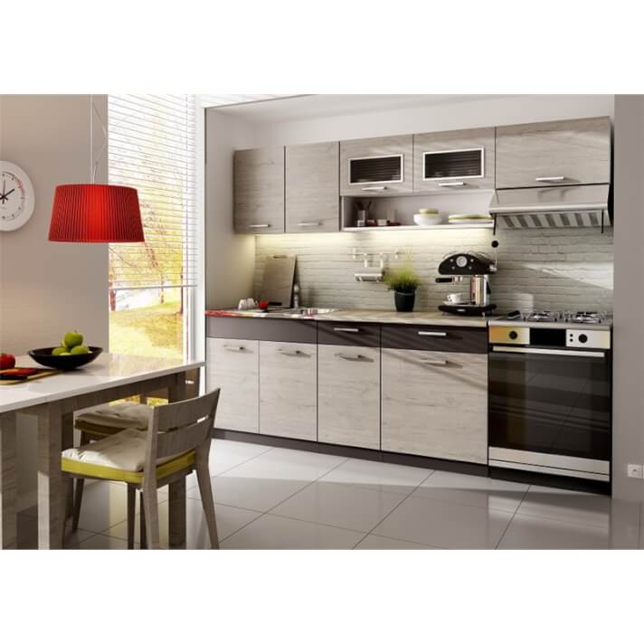 Cocina 240cm gris oscuro y picard Bruno Tarraco
