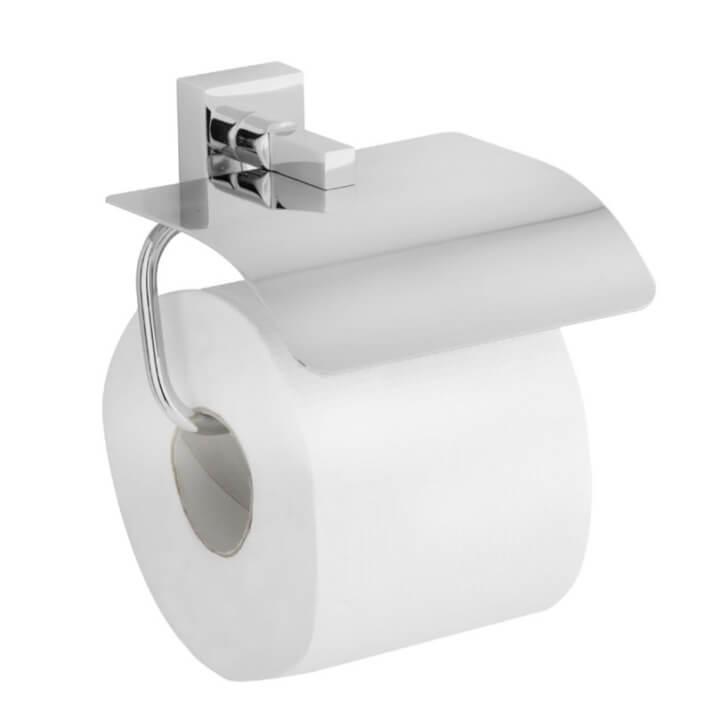 Portarrollos cromado con tapa Keos Ba&ntilde;o Dise&ntilde;o