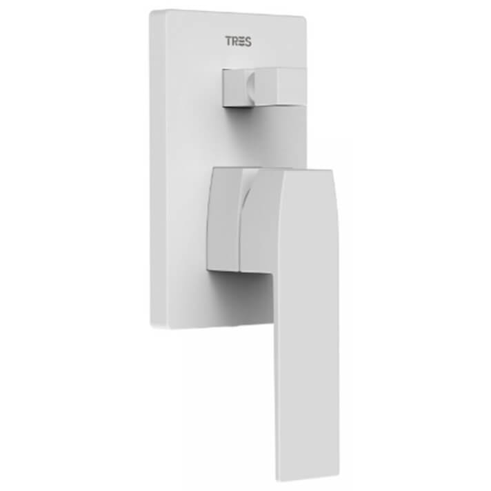 Grifo empotrado de 2 v&iacute;as Blanco Mate SLIM TRES