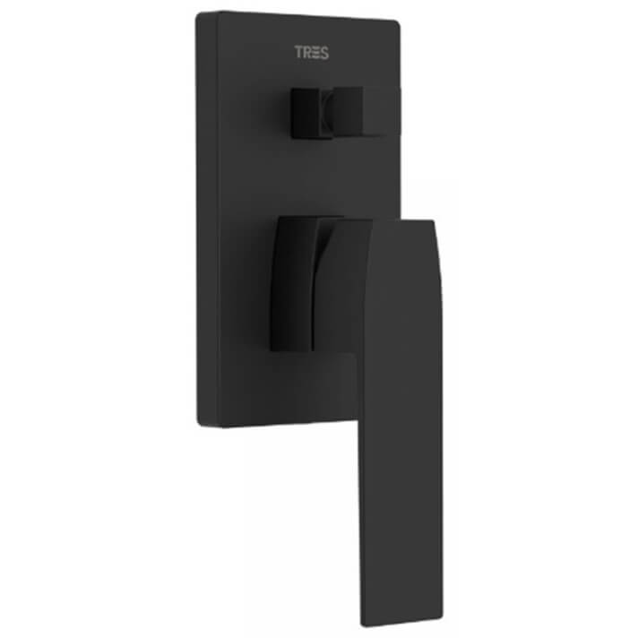 Grifo empotrado de 2 v&iacute;as Negro Mate SLIM TRES