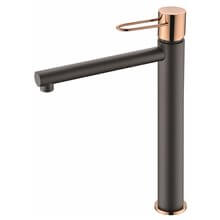 Grifo lavabo caño alto Negro Oro Rosa Milos Imex