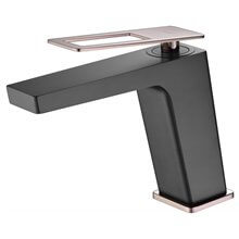 Grifo lavabo Negro Oro Rosa Suecia Imex