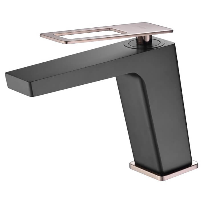 Grifo lavabo Negro Oro Rosa Suecia Imex