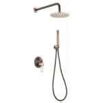 Conjunto de ducha Negro Oro Rosa Milos Imex