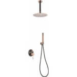 Conjunto de ducha Negro Oro Rosa Thalos Imex