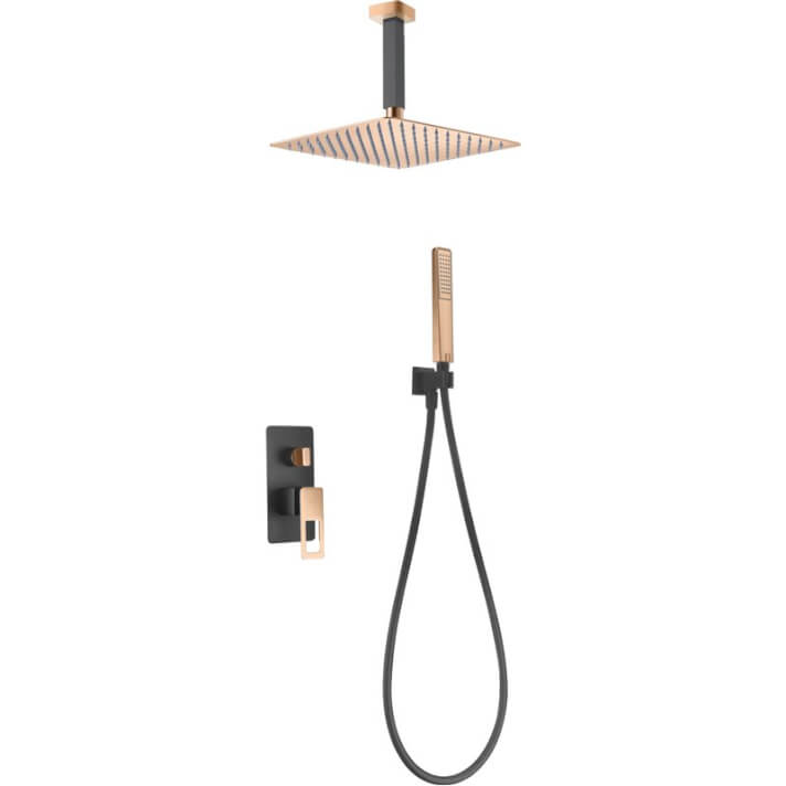 Conjunto de ducha Estocolmo Negro Oro Rosa Imex