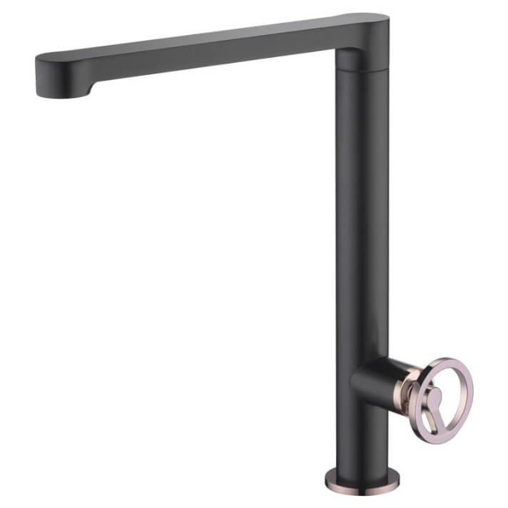 Grifo de fregadero Negro Oro Rosa Olimpo Imex